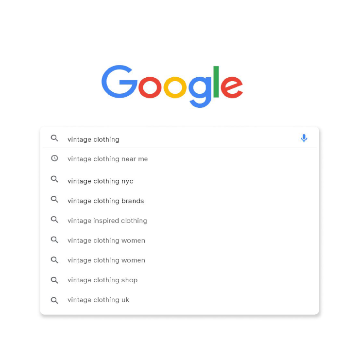 vintage women's shop serp result shopify seo services